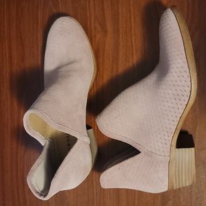 Suede Light Pink(Salmon) Heeled Ankle Boots